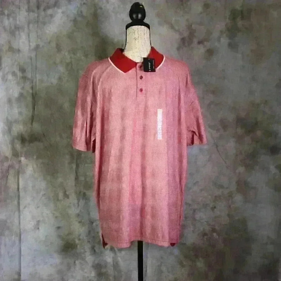 PBX Pro Rust colored, 3 button front, contracting collar golf shirt Size L NWT - Picture 1 of 7
